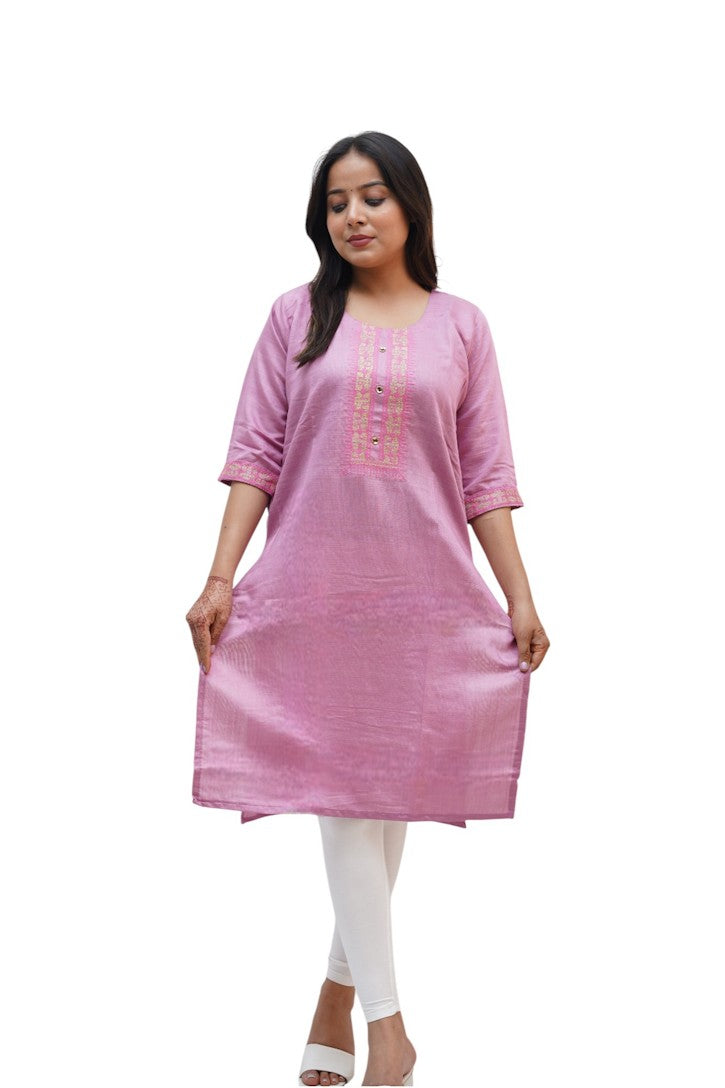PickALook Elegant Rayon KneeLength Kurti for Women with Intricate