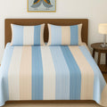 Cotton Feel Striped Bedsheet Set Blue 90x90