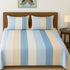 Blue striped cotton feel bedsheet set by Lilac Hercules, featuring a 90x90 inch size with a soft, comfortable texture.