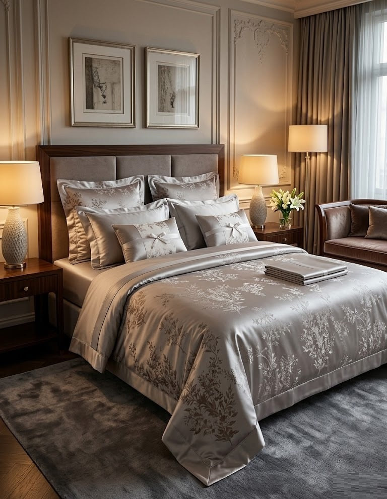 Elegant Floral Satin Bedding Set