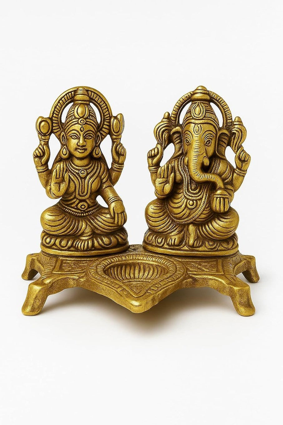 Lakshmi Ganesh Idol with Diya