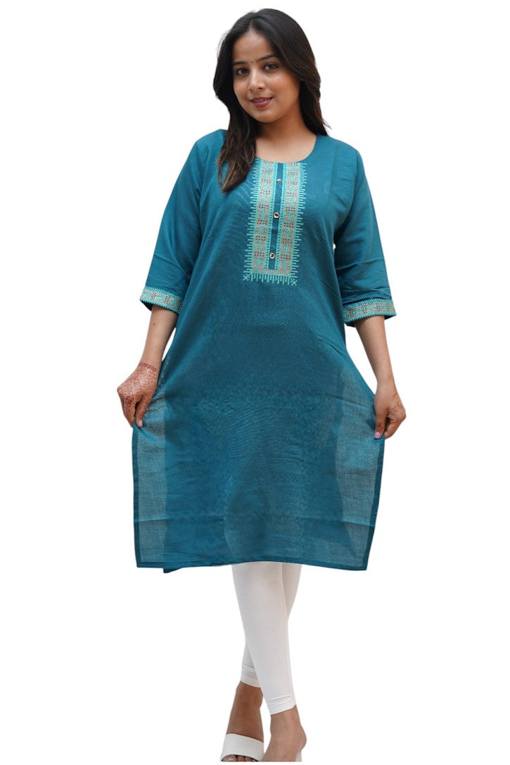 PickALook Elegant Rayon KneeLength Kurti for Women with Intricate