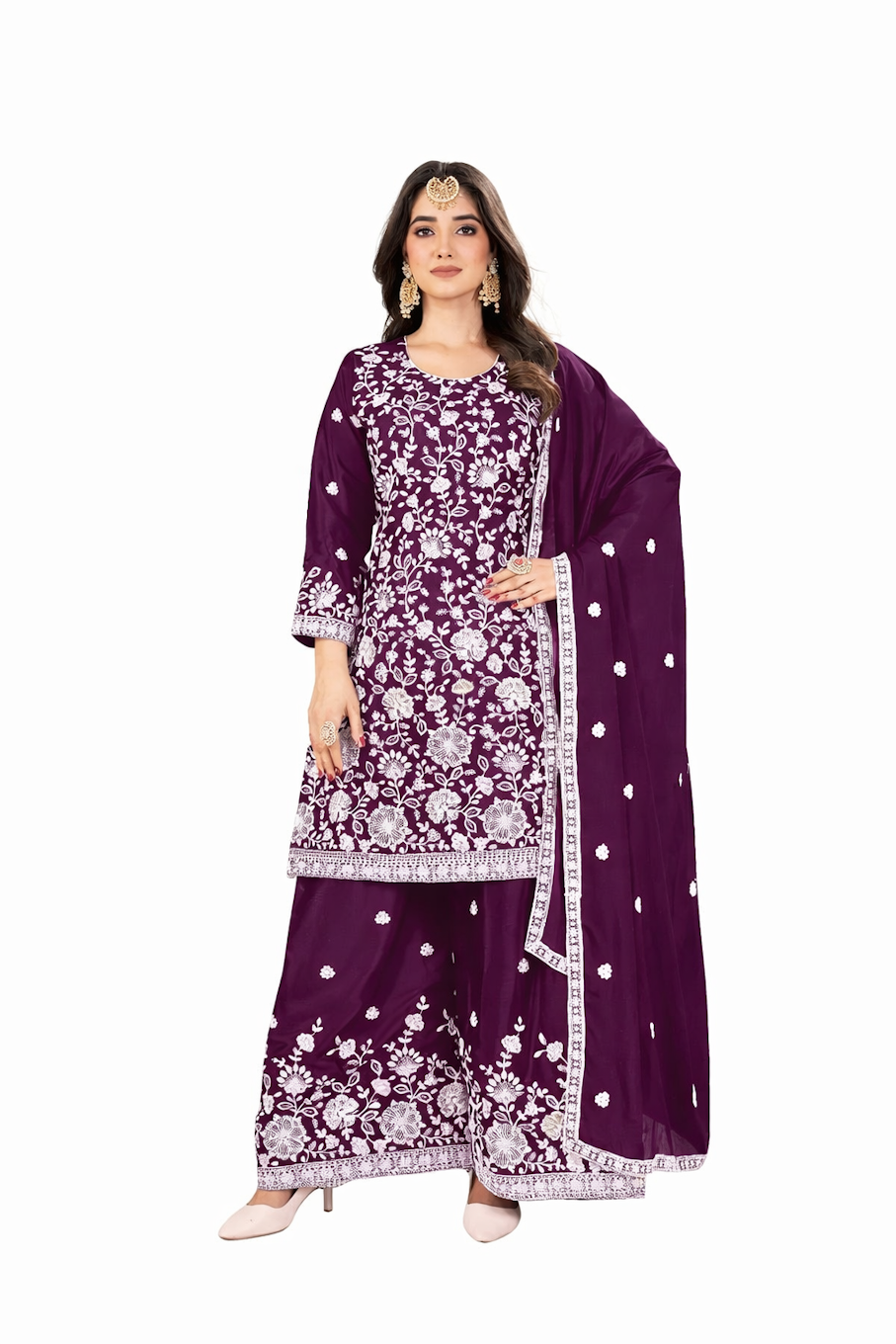 Embroidered Kurta Set with Dupatta