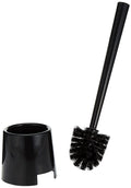 Plastic Toilet Brush with Holder Black