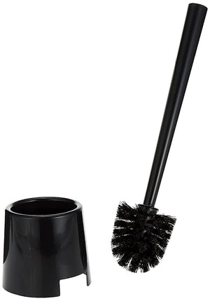 Plastic Toilet Brush with Holder Black