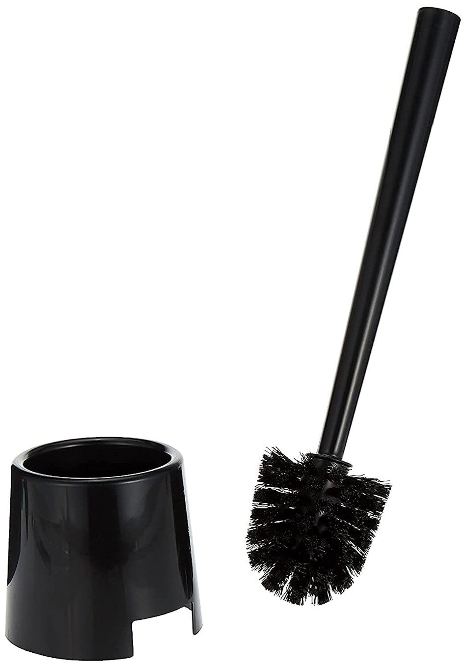 Plastic Toilet Brush with Holder Black