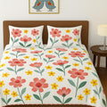 Cotton Feel Bedsheet Mint Green Floral
