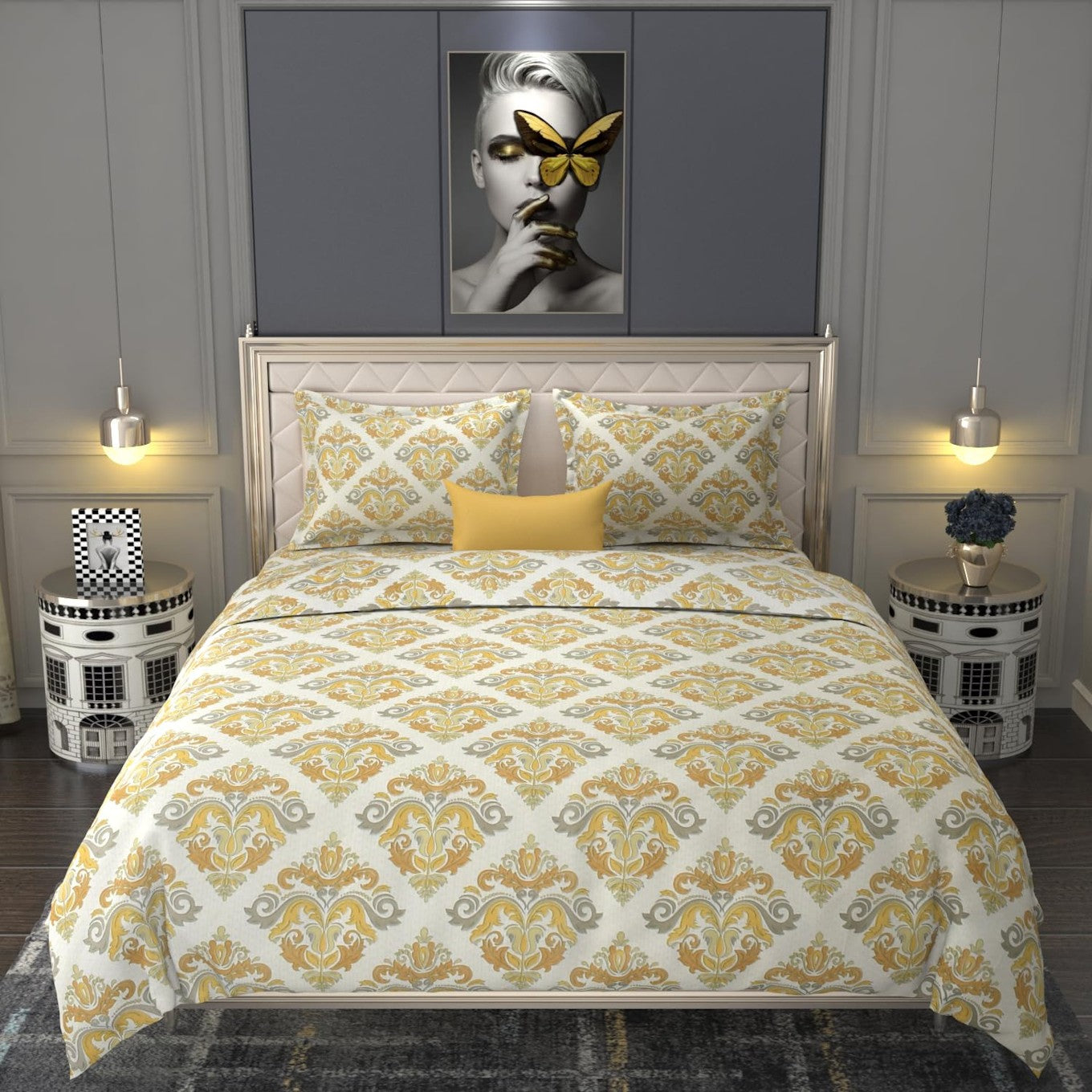 Glace Cotton King Bedsheet Beige Pack 3