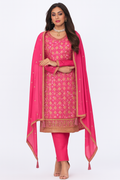 Women Traditional Embroidery Kurta Set-Pink (Size-2XL) | D238