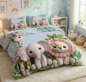 Kids Jungle Bedsheet Aqua Set