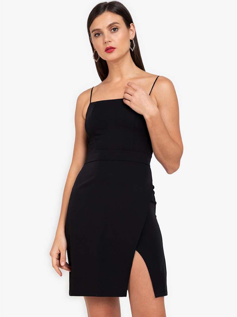 ADV FASHION WEAR Versatile Black Cocktail Mini Dress for Women with