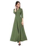 Women Fit and Flare Green Dress (Size L)