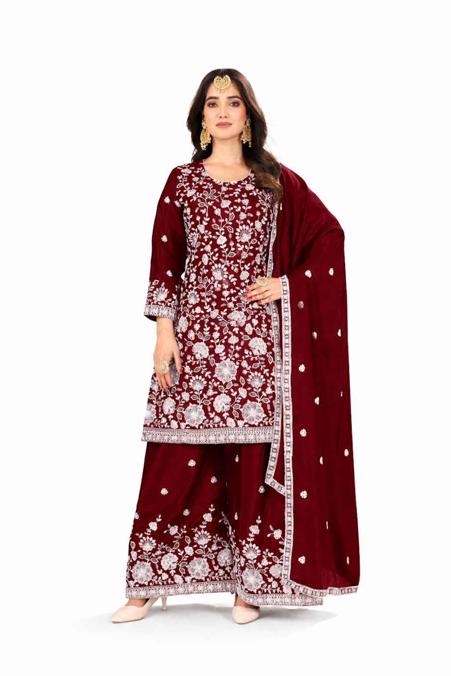 Embroidered Kurta Set with Dupatta