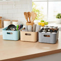 Stackable Plastic Storage Basket Set for Home