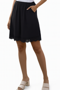 Lace-Trim Black Skirt (Size-2XL)
