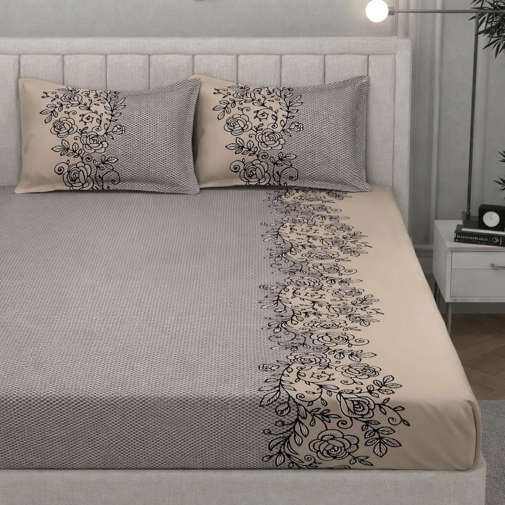 Cotton Feel King Bedsheet Coffee Set