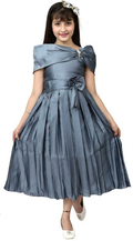 Girls Pink Floral Print Silk Blend Gown Dress (Size-12-13YEARS)