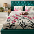 Cotton Floral Double Bedsheet Pink
