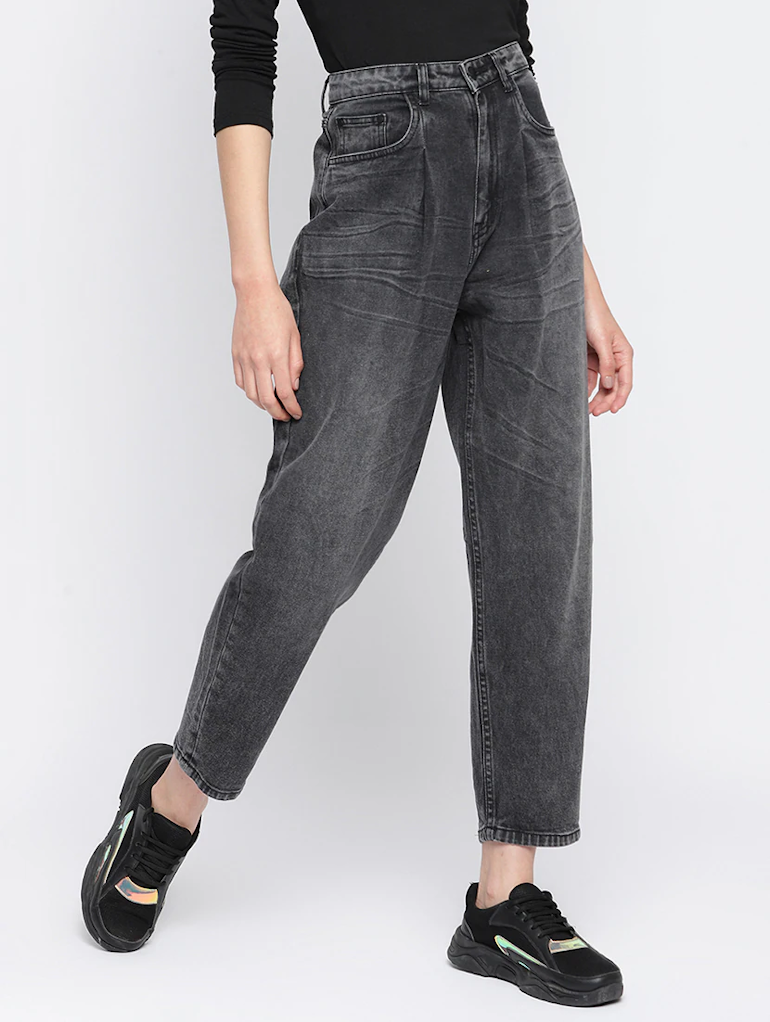 Women's Cotton  High Rise Denim Jeans(Size34)(Colorgrey)