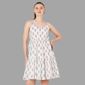 Women’s White Midi Dress (Size-XS) (Color-WHITE)