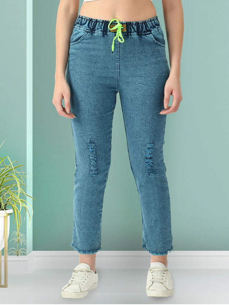 Women High Rise Denim Jeans(Size28)(Colordark blue)
