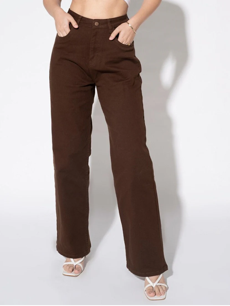 Women High Rise Denim Jeans(Size28)(Colorbrown)