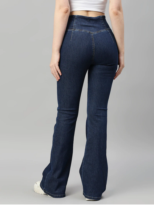 Women High Rise Denim Jeans(Size28)(Colornavy blue)