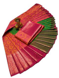 Praiso Mart - Women's Silk Saree with Rich Pallu & Blouse Piece (Multi