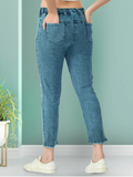 Women High Rise Denim Jeans(Size28)(Colordark blue)