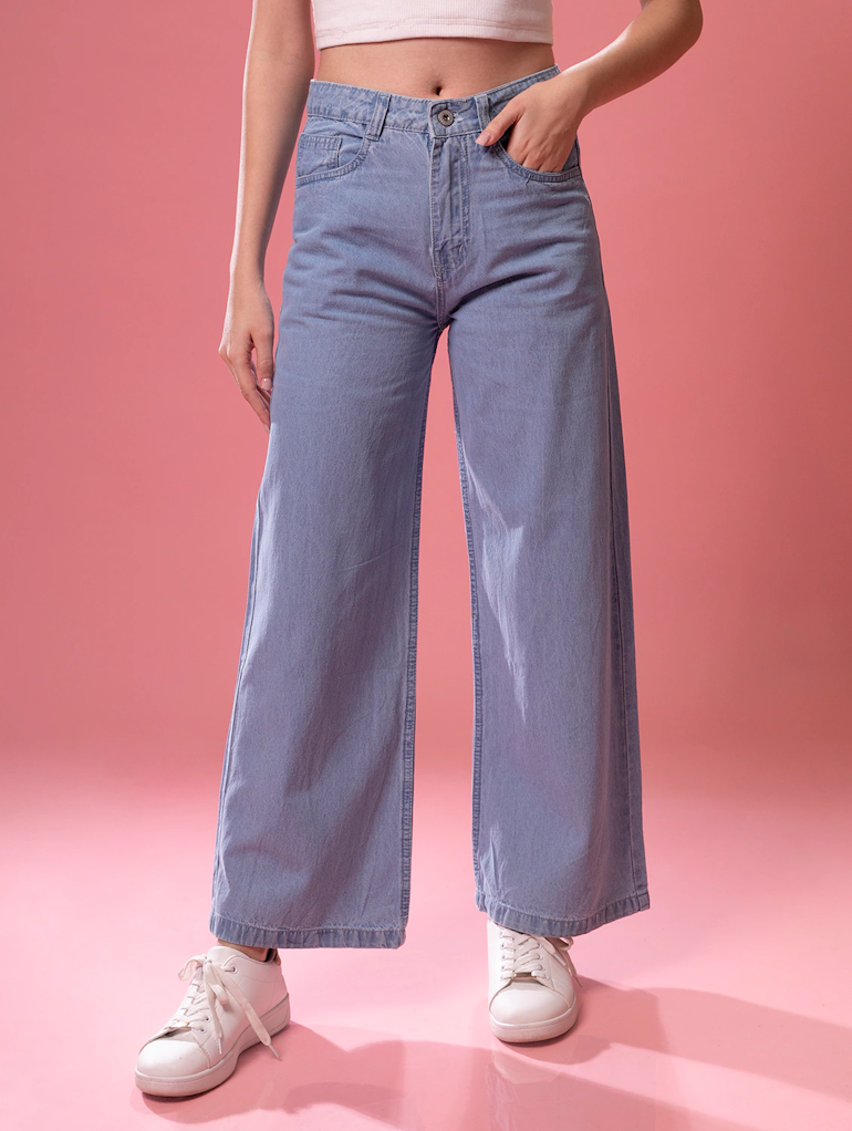 Women High Rise Denim Jeans(Size32)(Color light blue)