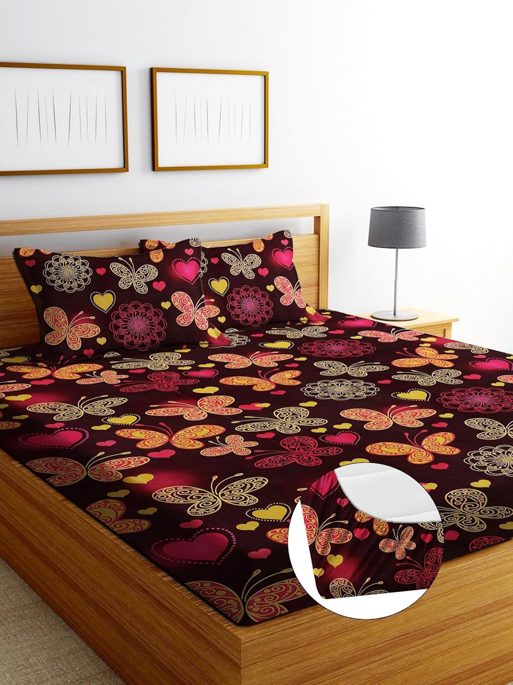 Glace Cotton Fitted King Bedsheet Set