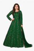 Embroidered Designer Gown for Women-Green (Size-5XL) | D395