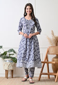 Women's Floral Printed Anarkali Kurta & Pant Set