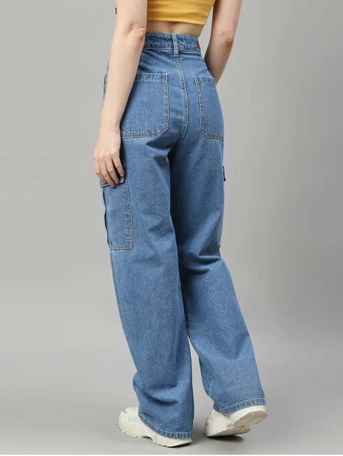 Women High Rise Denim Jeans(Size32)(Colorlight blue)