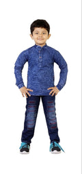 Girls' High-Waist Denim 3-Button Stretchable Jeans  (Size-32)