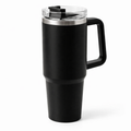 Black Stainless Steel Travel Mug with Handle