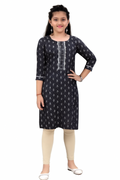 Festive Wear  Straight Kurta and Pant Set with Dupatta-Black  | D495