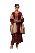 Women Designer Embroidery Kurta Set-Red (Size-XS) | D306
