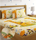 Kids Giraffe Fitted Bedsheet Yellow Set