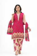 Elegant Embroidered Kurta Pant Dupatta Set for Women-Pink  | D26
