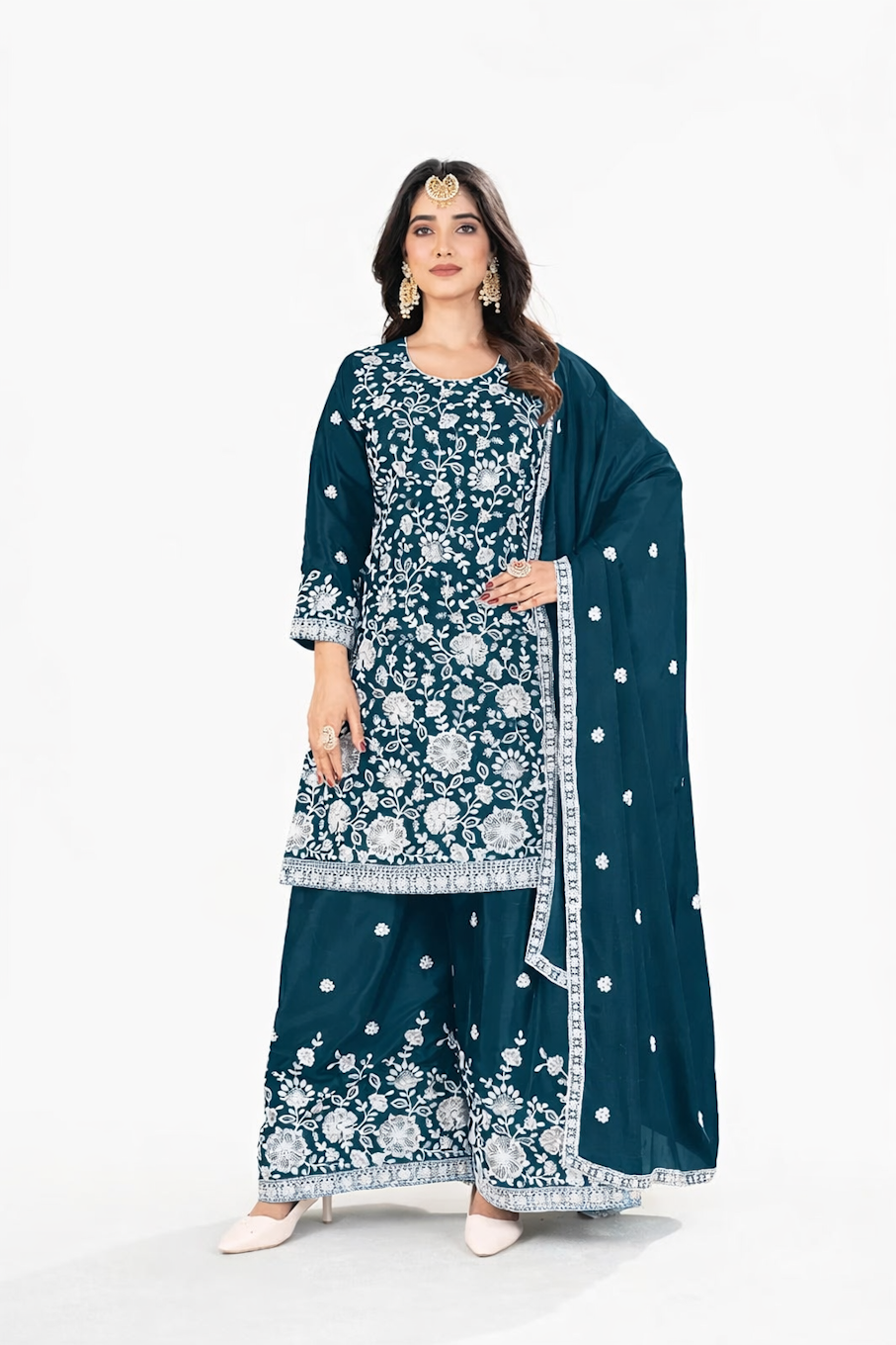 Embroidered Kurta Set with Dupatta