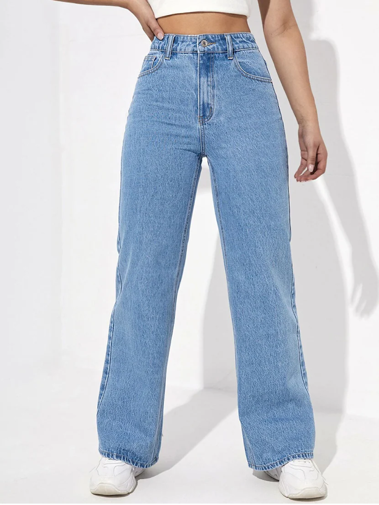 Women High Rise Denim Jeans(Size32)(Colorlight blue)