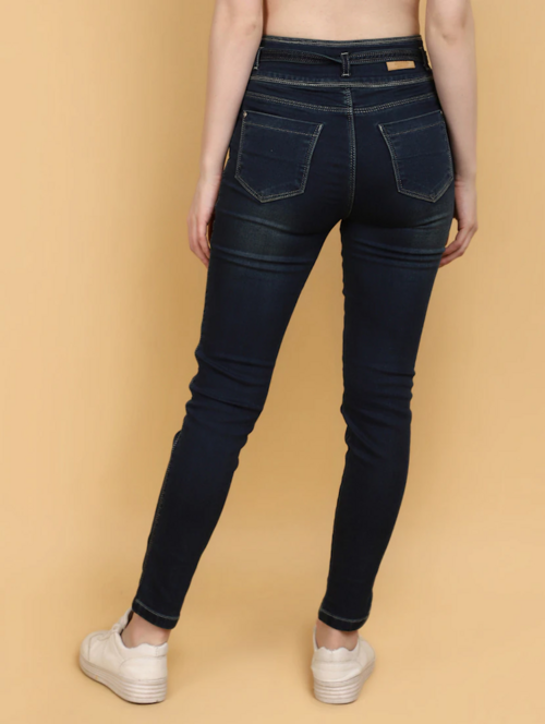 Women High Rise Denim Jeans(Size32)(Colornavy blue)