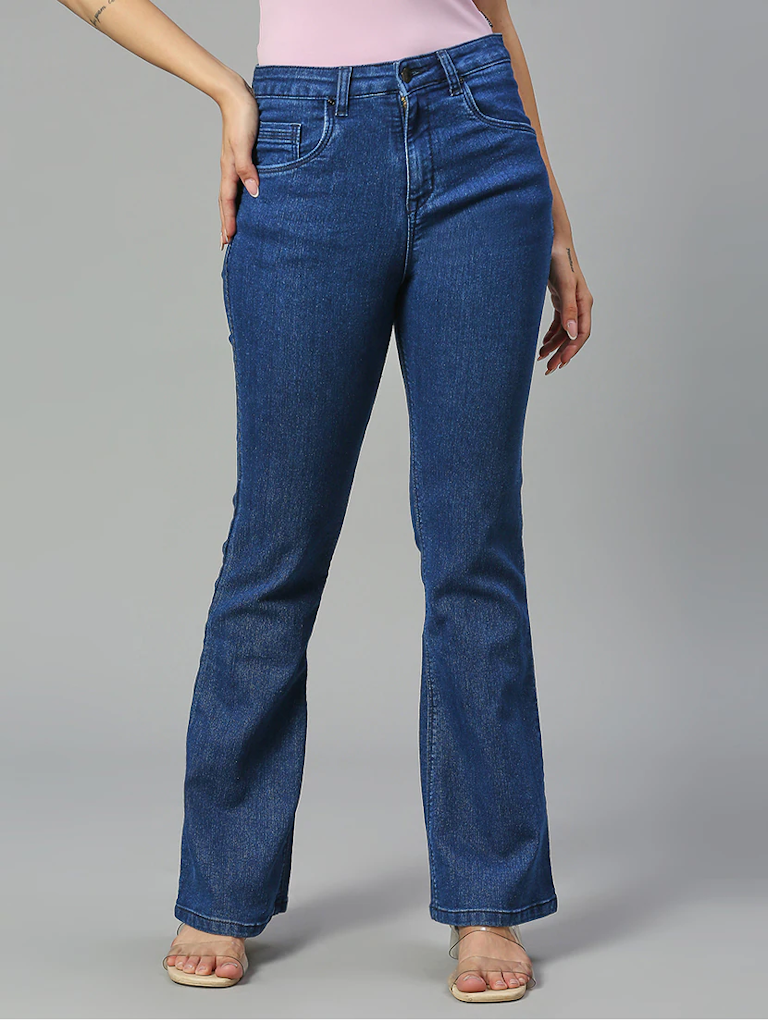 Women High Rise Denim Jeans(Size30)(Colorblue)