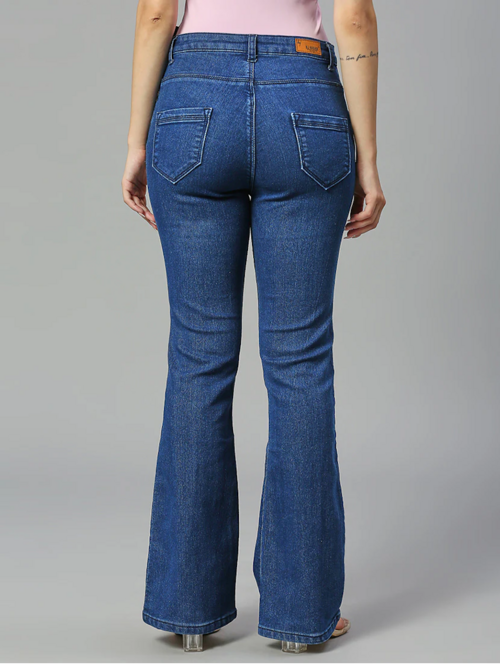 Women High Rise Denim Jeans(Size30)(Colorblue)