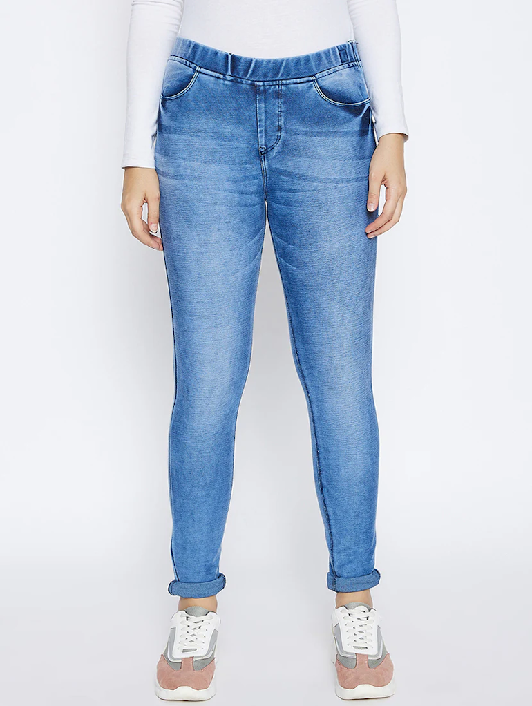 Women High Rise Denim Jeans(Size30)(Colorblue)