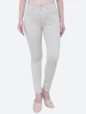 Women High Rise Denim Jeans(Size32)(Colorbeige)