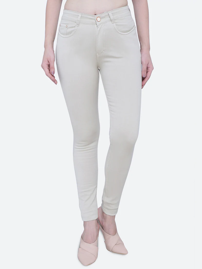 Women High Rise Denim Jeans(Size32)(Colorbeige)