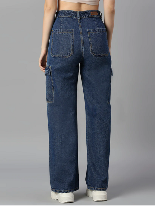Women High Rise Denim Jeans(Size28)(Colorblue)