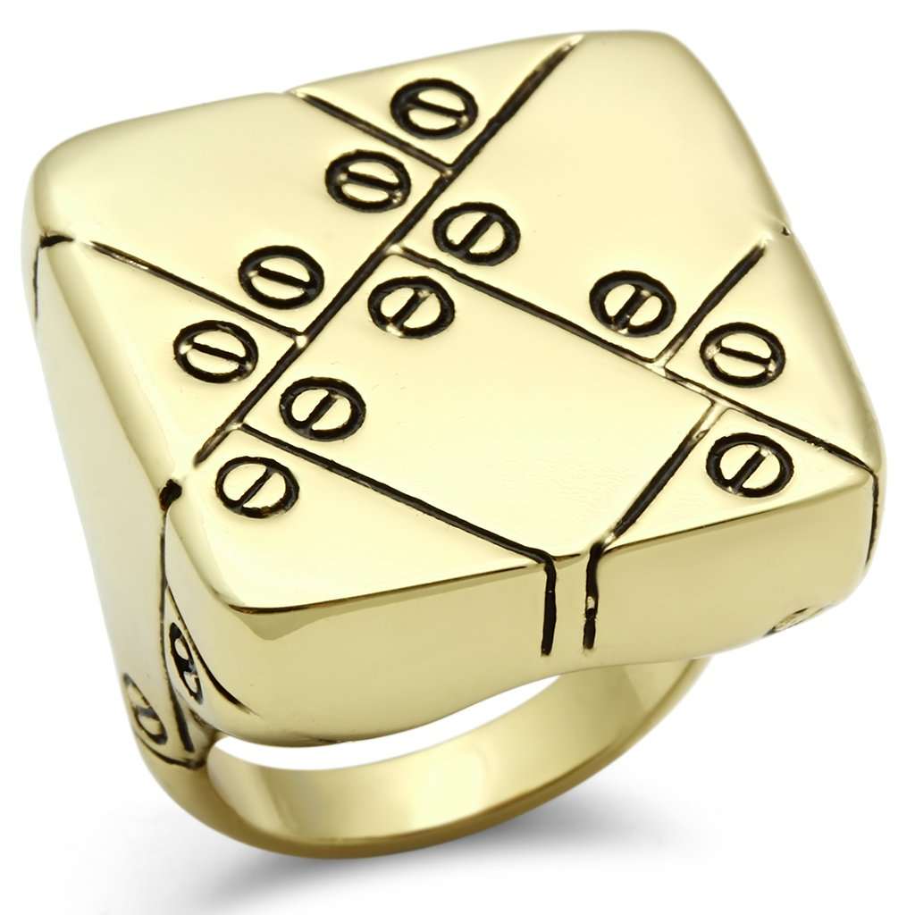 GL287 IP Gold(Ion Plating) Brass Ring with Epoxy